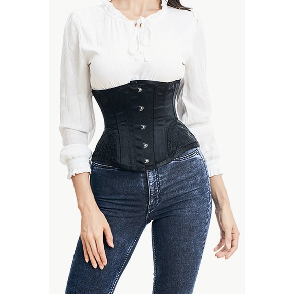 Jacquard Panel Under-Bust Corset XXS to 3XL - Picture 3 of 5